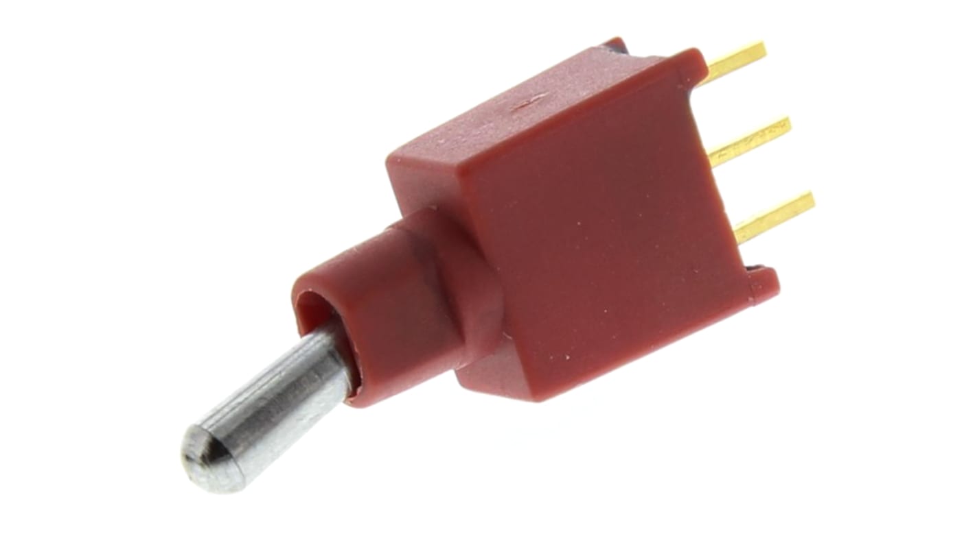 KNITTER-SWITCH 钮子开关, 单刀双掷, 开-开操作, 0.4VA, PCB安装, 通孔端子, IP67
