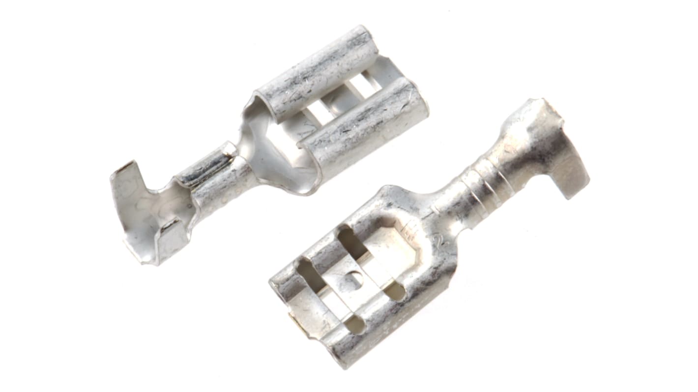 TE Connectivity FASTON .187 Uninsulated Female Spade Connector, Receptacle, 4.75 x 0.51mm Tab Size, 0.5mm² to 1.3mm²