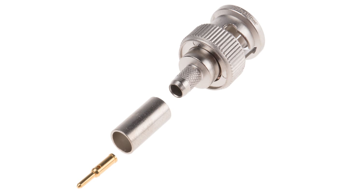 Telegartner, Plug Cable Mount BNC Connector, 75Ω, Crimp Termination, Straight Body