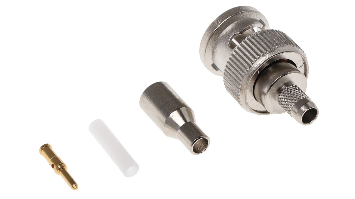 Telegartner Stecker Koaxialsteckverbinder BNC-Steckverbinder, Kabelmontage Crimp-Anschluss, für RG179 B/U-Kabel, 75Ω, Telegartner Stecker Koaxialsteckverbinder BNC-Steckverbinder, Kabelmontage Crimp-Anschluss, für RG179 B/U-Kabel, 75Ω,