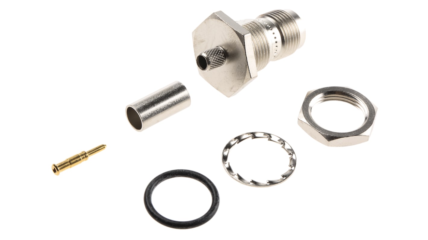 Telegartner, Jack Panel Mount TNC Connector, 50Ω, Crimp Termination, Straight Body
