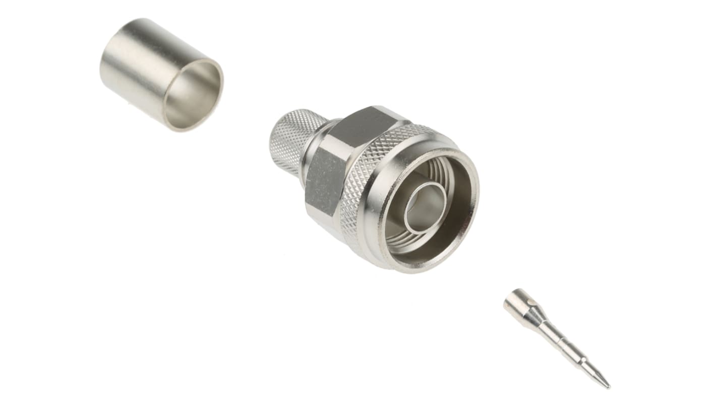 Connettore coassiale Ad angolo diritto Telegartner, Maschio, 50Ω, Montaggio su cavo