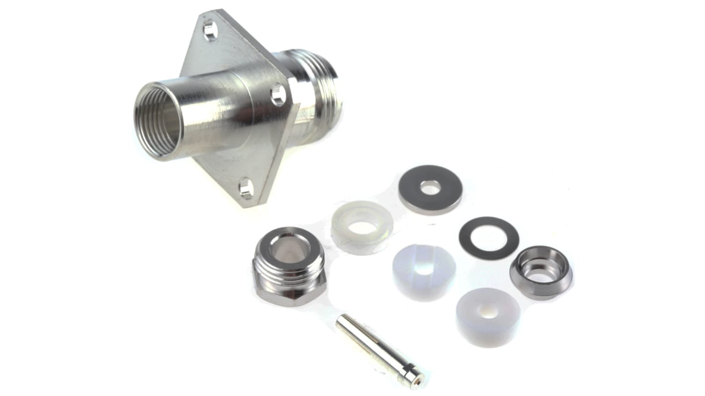Telegartner, Jack Panel Mount N Connector, 50Ω, Clamp Termination, Straight Body