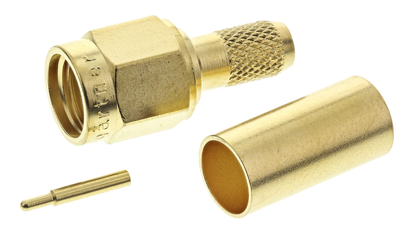Connettore coassiale Ad angolo diritto Telegartner, Maschio, 50Ω, Montaggio su cavo