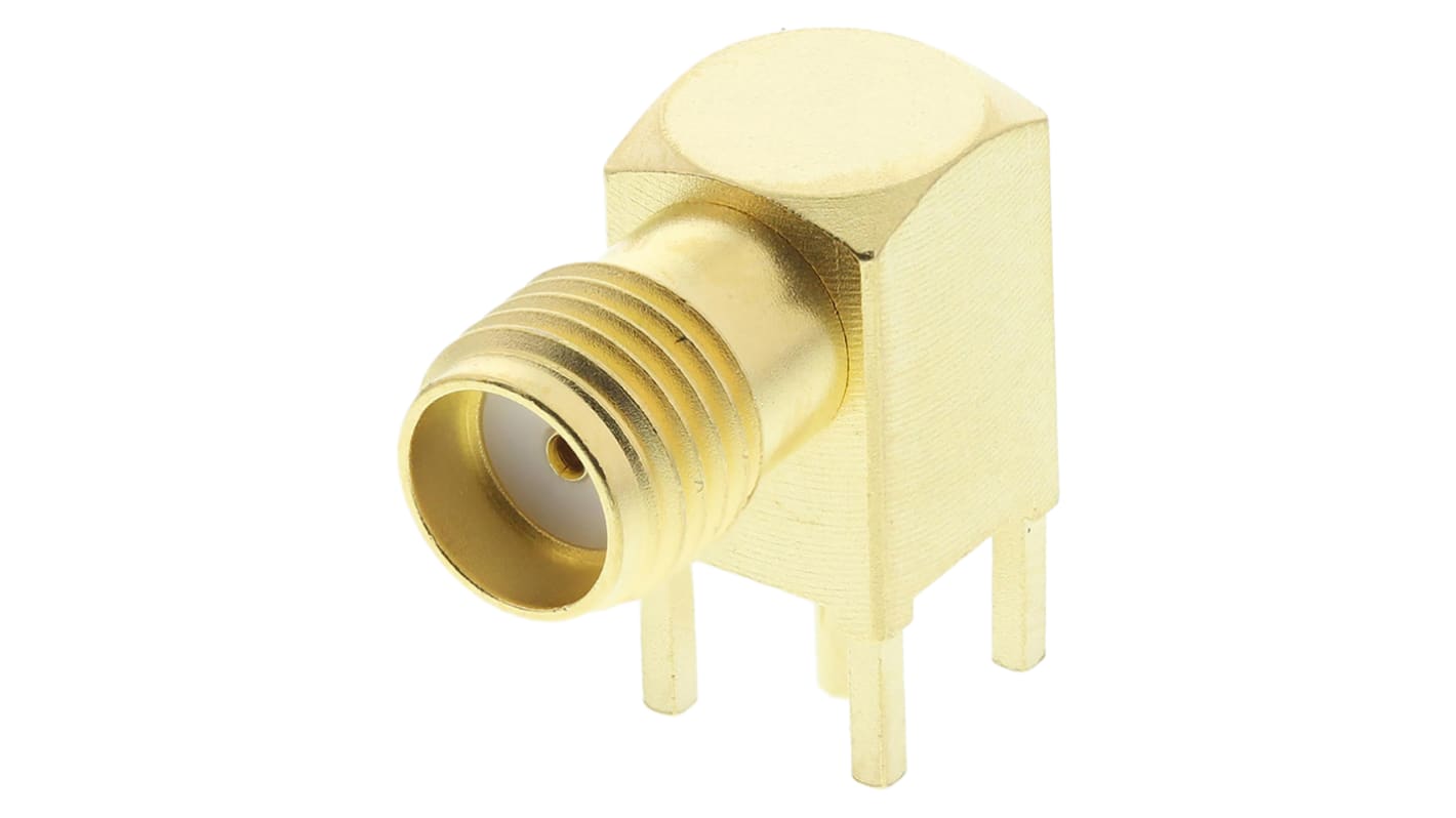 Telegartner, jack PCB Mount SMA Connector, 50Ω, Solder Termination, Right Angle Body