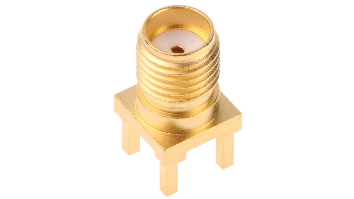 Telegartner, Jack PCB Mount SMA Connector, 50Ω, Solder Termination, Straight Body
