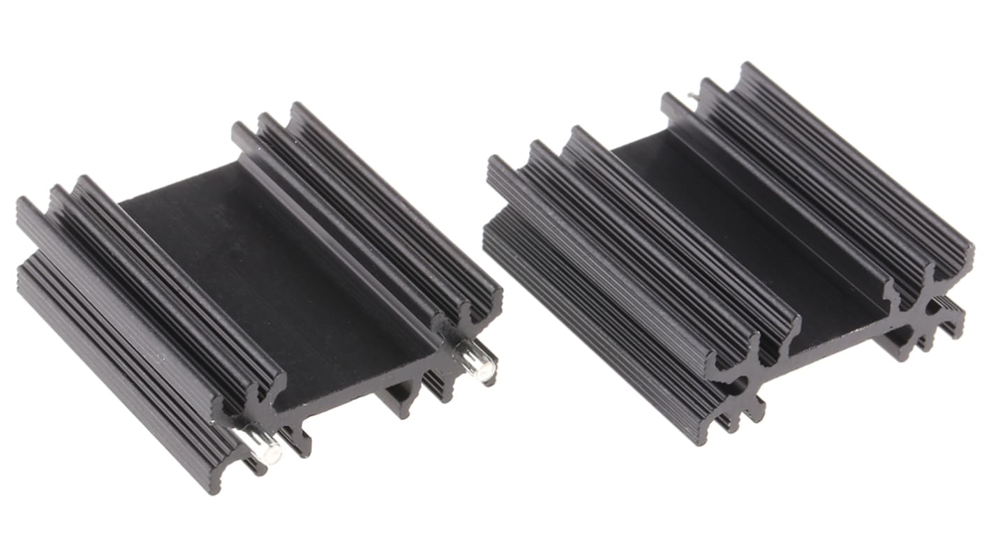 AAVID 电子散热器, 12.5 x 34.5 x 38mm, 10.2K/W, 焊接安装, 黑色 SW38-2G