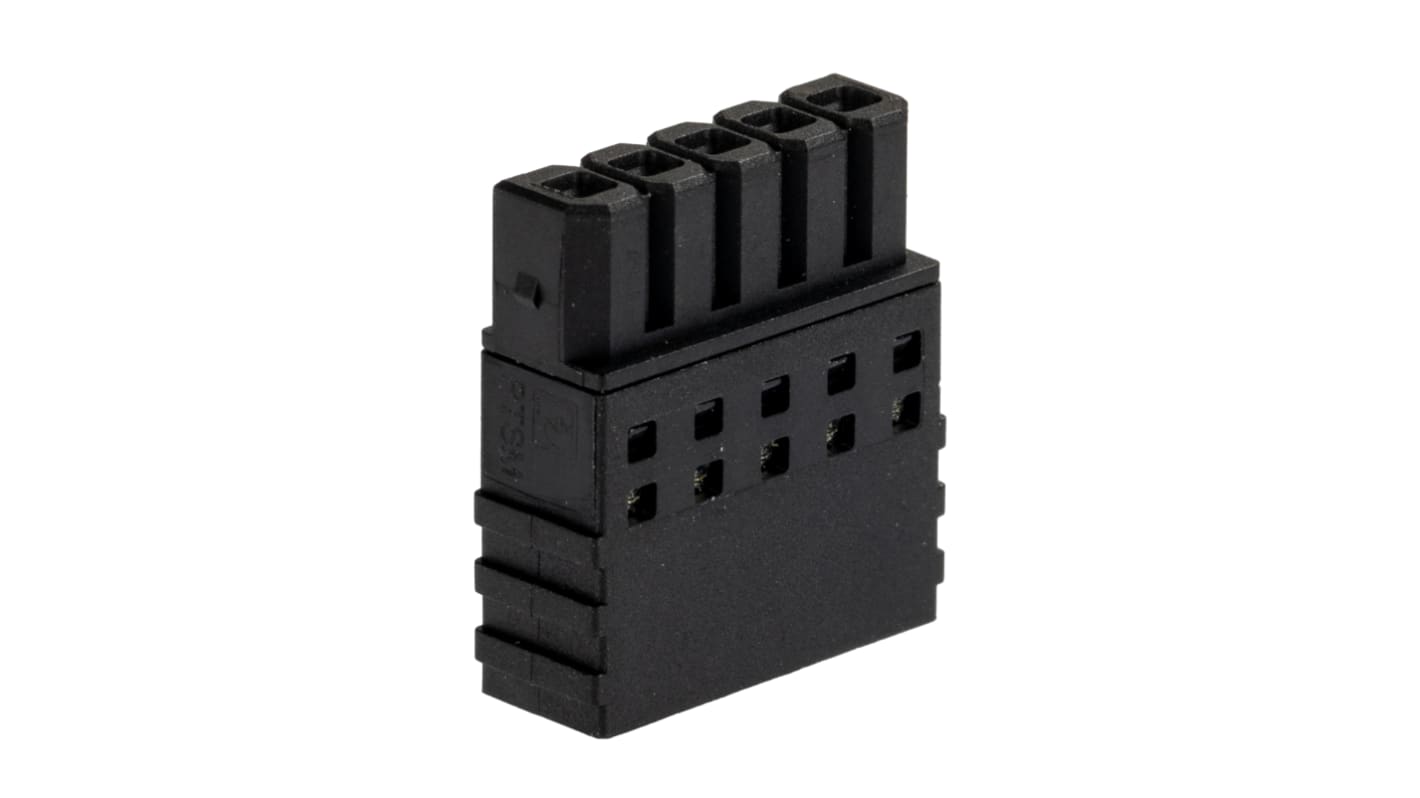 Phoenix Contact, 2.5mm Pitch, PTSM 0.5/ 5-P-2.5, 5 Way, , Pluggable Terminal Block, Plug, Cable Mount, Spring Cage