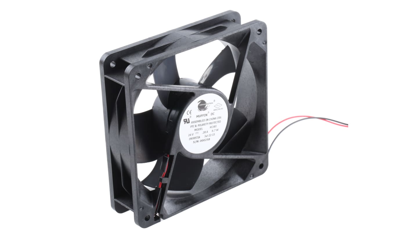 COMAIR ROTRON Muffin Series Axial Fan, 24 V dc, DC Operation, 173m³/h, 5.5W, 230mA Max, 120 x 120 x 32mm