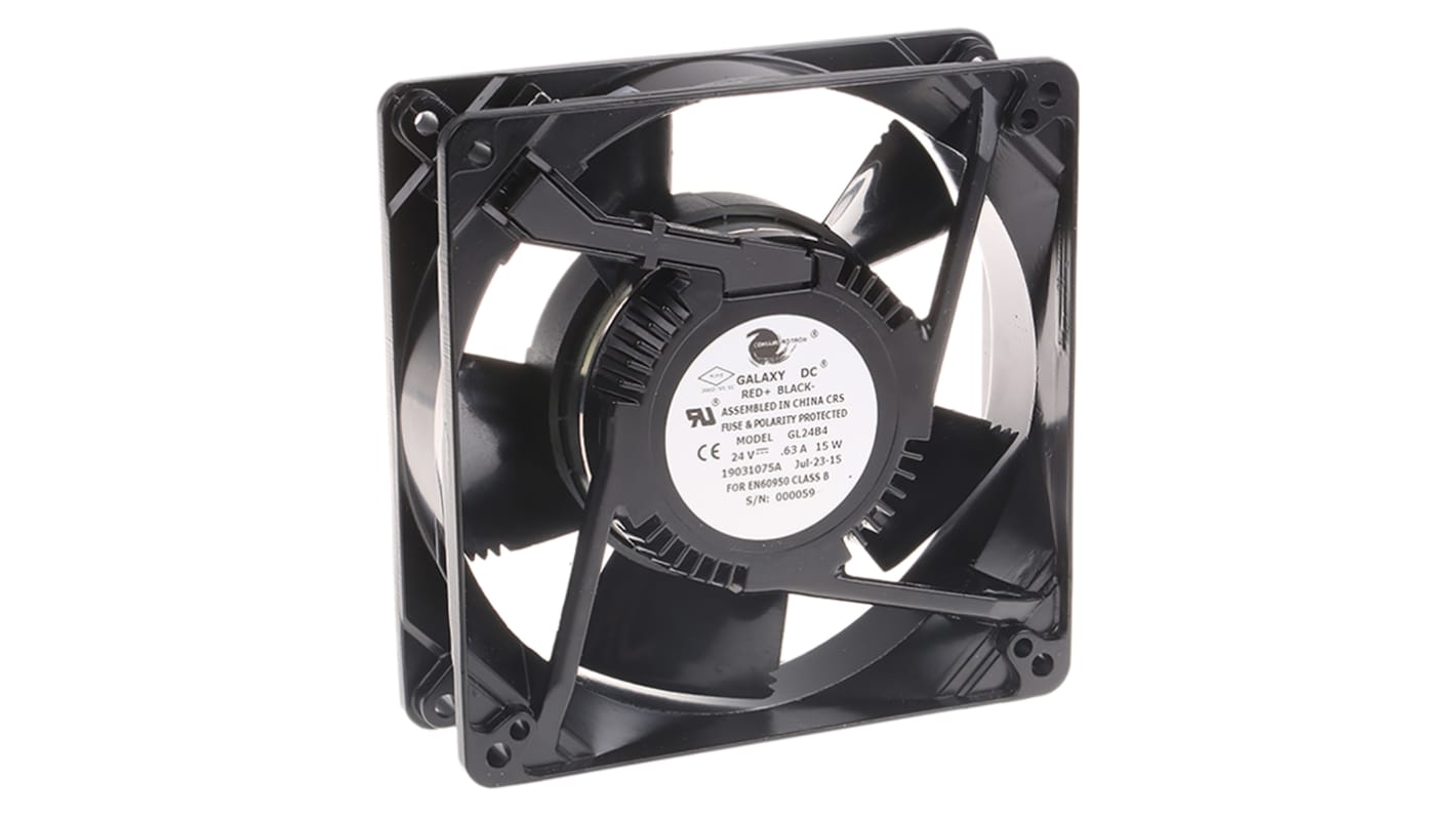 COMAIR ROTRON Galaxy Series Axial Fan, 24 V dc, DC Operation, 255m³/h, 15W, 630mA Max, 127 x 127 x 38mm