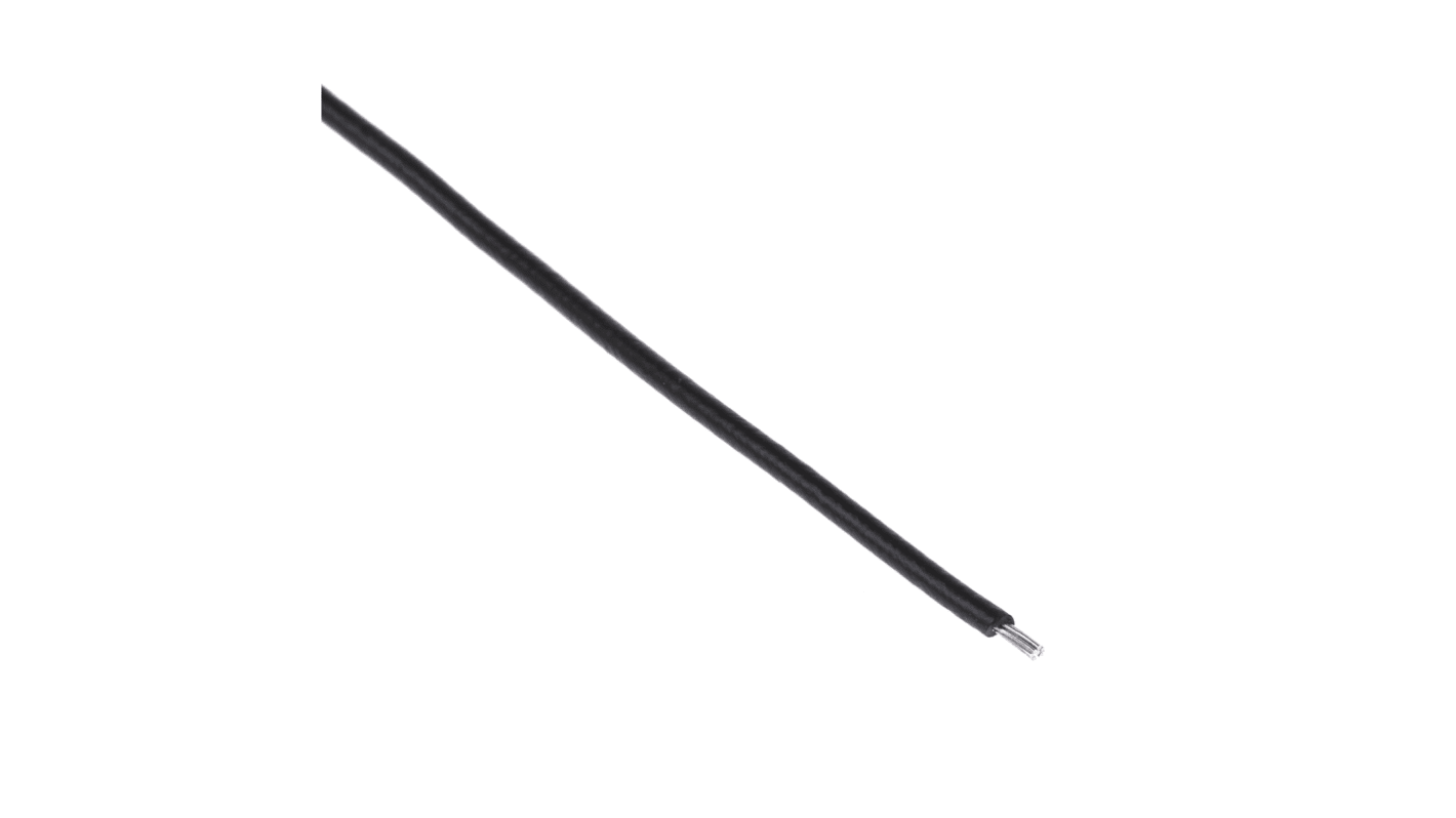 RS PRO 0.2 mm²单芯设备电线, 24 AWG, 1 kV, 最高+85°C, PVC黑色护套, 100m长