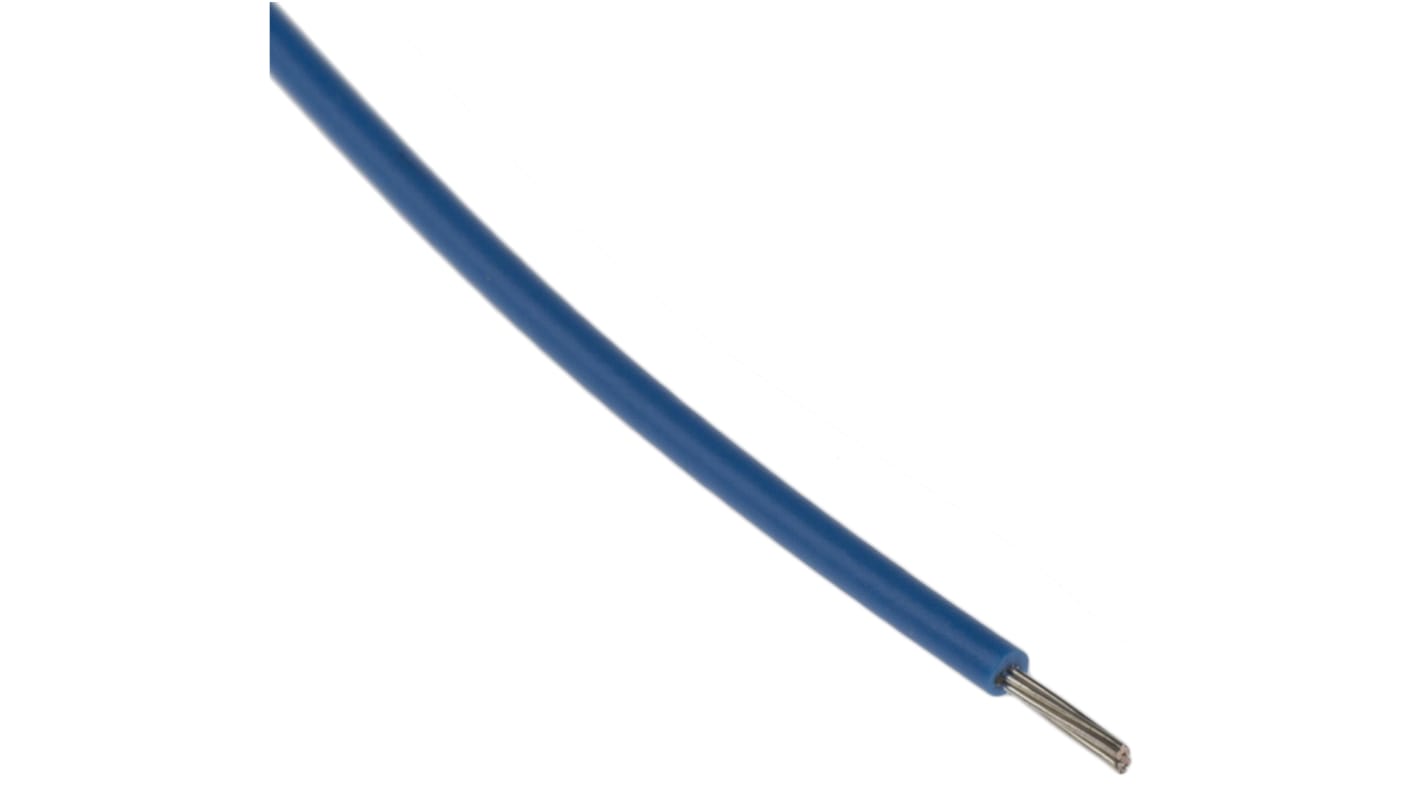 RS PRO 0.2 mm²单芯设备电线, 24 AWG, 1 kV, 最高+85°C, PVC蓝色护套, 100m长