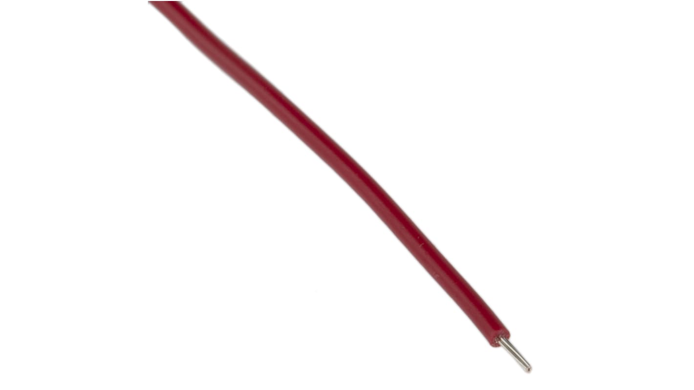 RS PRO 0.2 mm²单芯设备电线, 24 AWG, 1 kV, 最高+85°C, PVC红色护套, 100m长