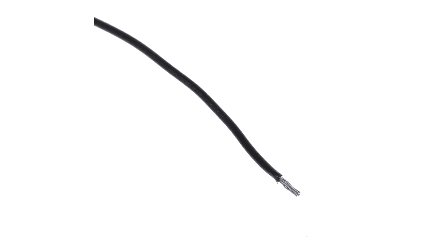 RS PRO Black 0.2 mm² Equipment Wire, 24 AWG, 7/0.2 mm, 500m, PVC Insulation