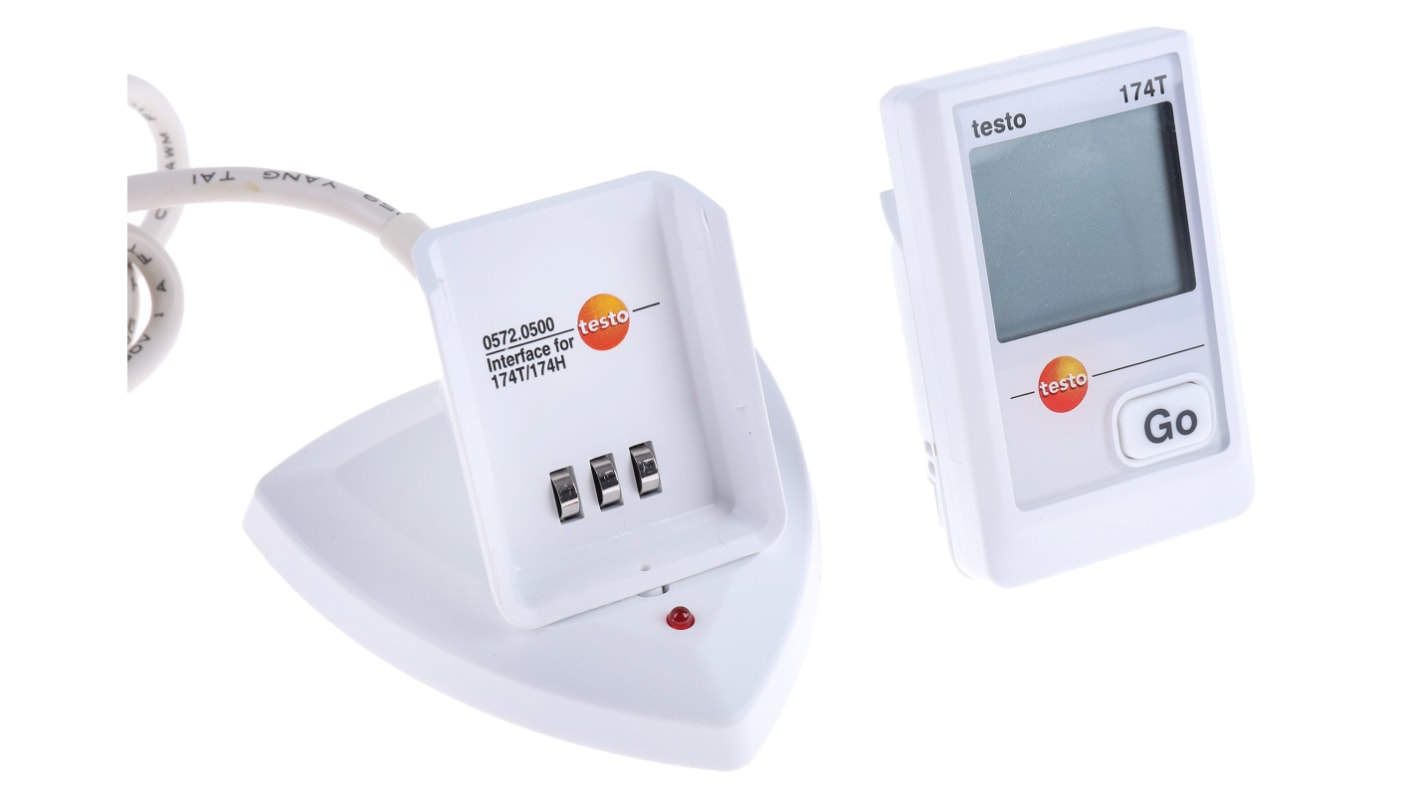 Registrador de datos Testo 174T Kit, para Temperatura, con alarma, display LCD, interfaz USB