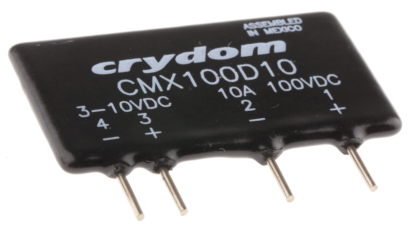 Sensata Crydom CMX Series Solid State Relay, 10 A rms Load, PCB Mount, 100 V dc Load, 10 V dc Control