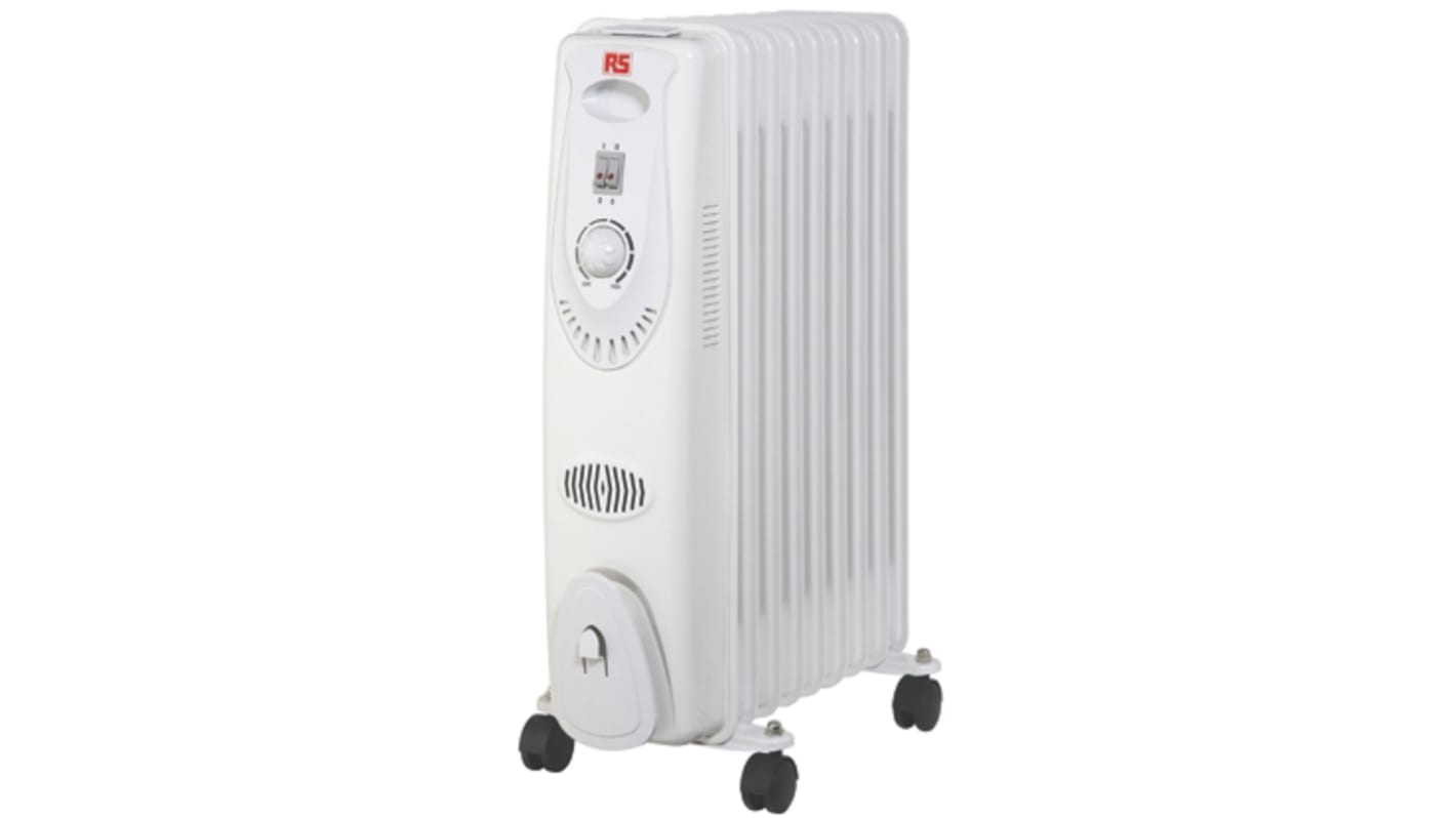 RS PRO 2kW Convection Oil Filled Radiator, Floor Mounted, Type C - European Plug