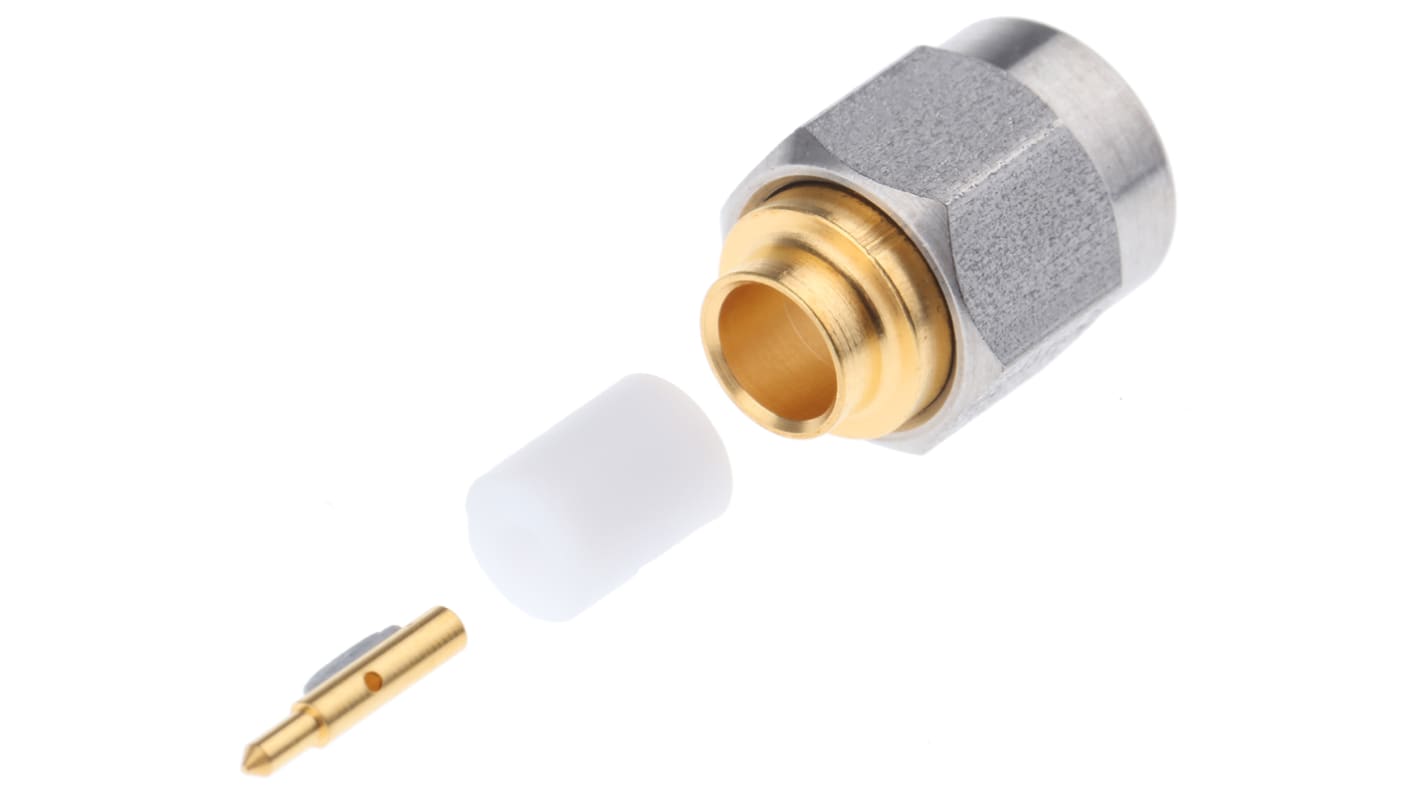 TE Connectivity, Plug Cable Mount SMA Connector, 50Ω, Solder Termination, Straight Body