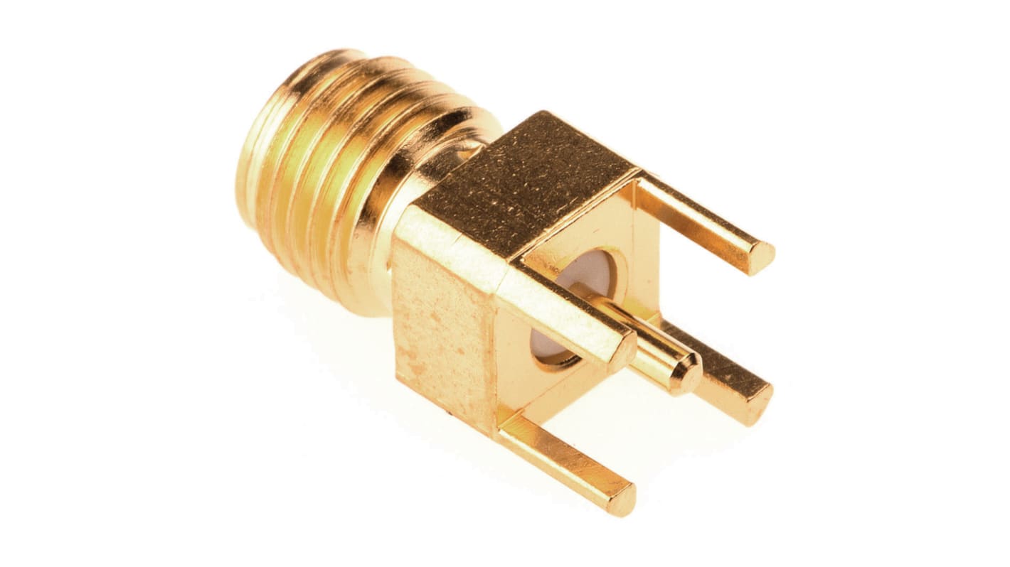 TE Connectivity, Jack PCB Mount SMA Connector, Solder Termination, Straight Body