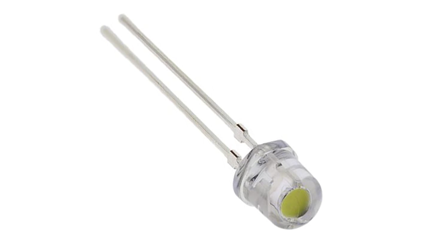 LED Nichia, Blanco, Vf= 3,1 V, 130 °, mont. pasante, encapsulado 5 mm (T-1 3/4)