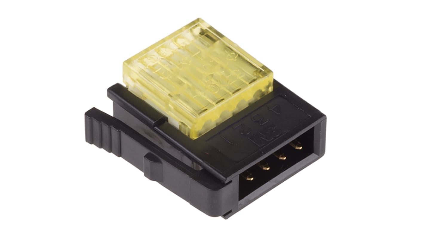 3M IDC连接器, 公插, 4p, 2.0mm间距, 电缆安装, IDC端接, 直向, 371系列
