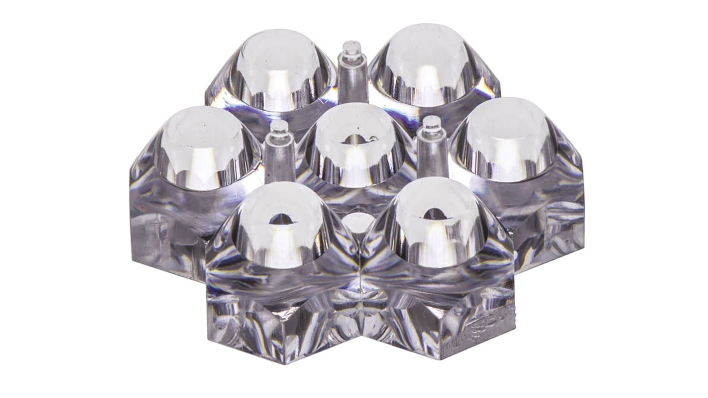 Lente per LED Polymer Optics 261, per 7 LED, diam. 39.15mm, emissione Collimatore, copertura 12 °, per LED LUXEON Rebel