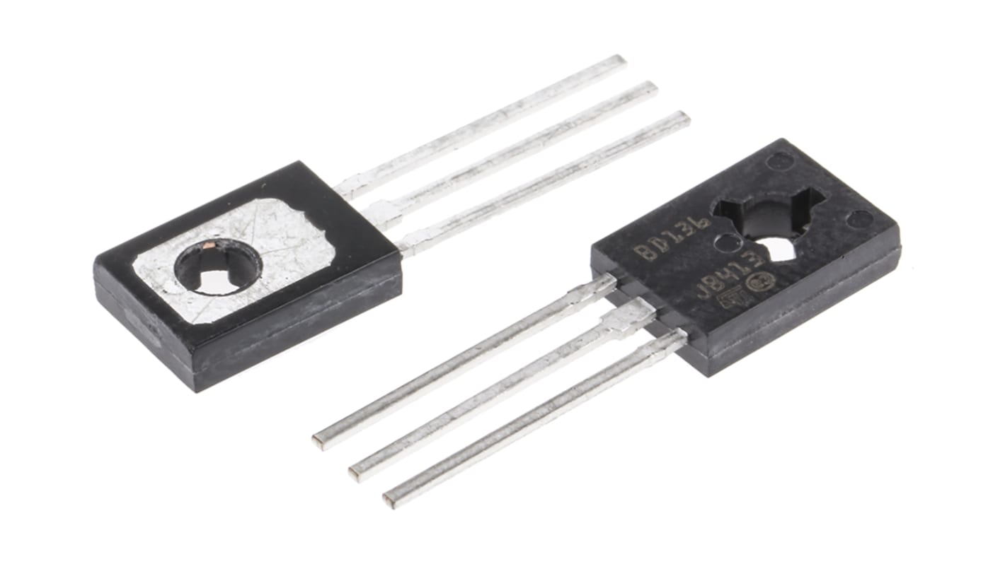 STMicroelectronics BD136 PNP Transistor, -3 A, -45 V, 3-Pin SOT-32