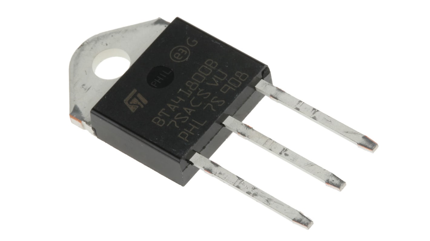 STMicroelectronics Through Hole, 3-pin, TRIAC, 800V, Gate Trigger 1.3V 800V