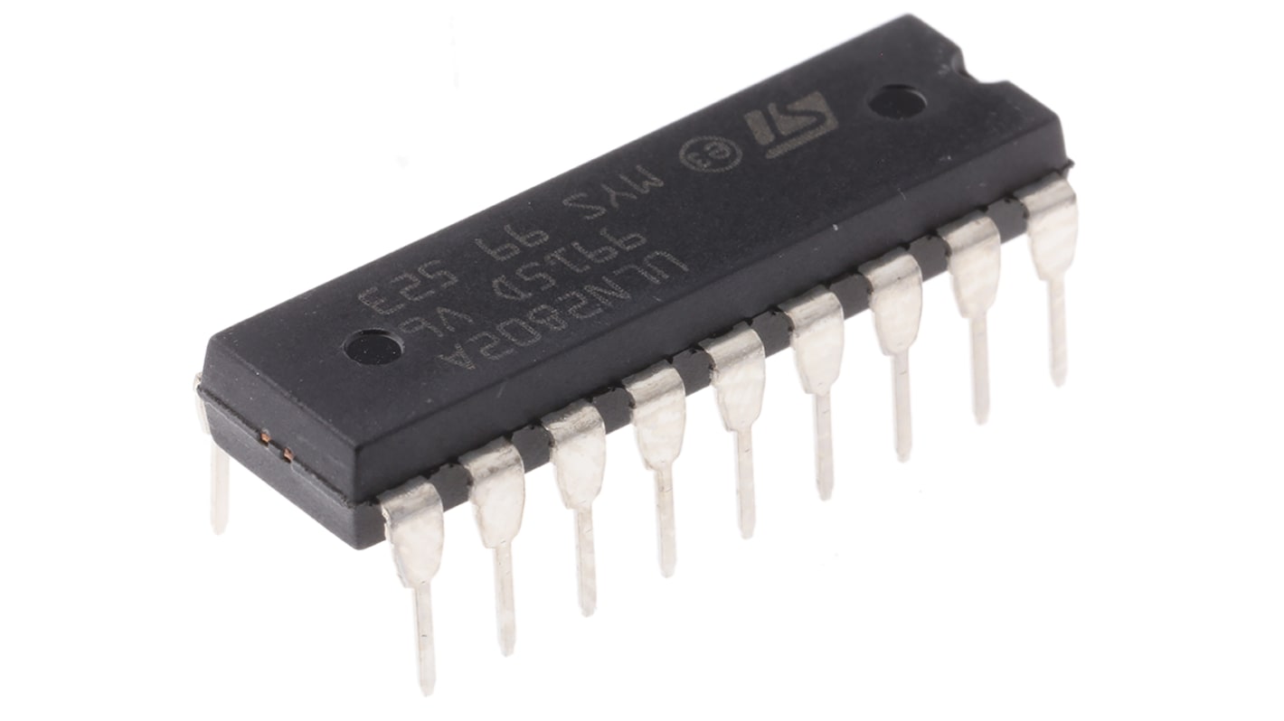 STMicroelectronics ULN2802A Octal NPN Darlington Pair, 500 mA 50 V, 18-Pin PDIP