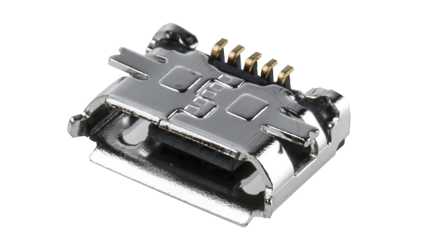 Amphenol Communications Solutions Right Angle, SMT, Socket Type B 2.0 USB Connector