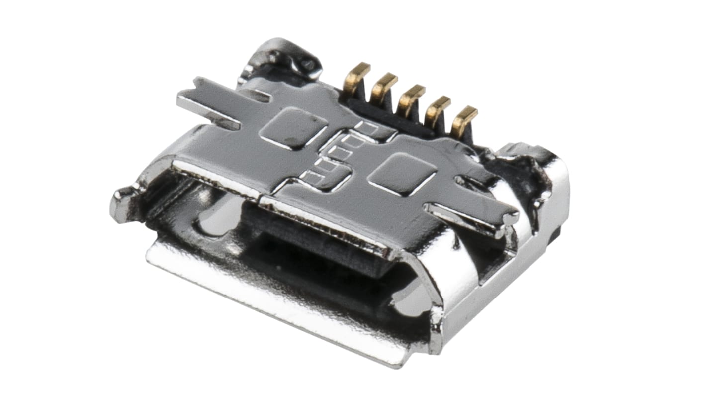 Amphenol ICC Right Angle, SMT, Socket Type B 2.0 USB Connector