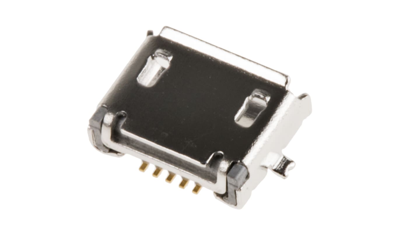 Amphenol ICC Right Angle, SMT, Socket Type Micro AB 2.0 USB Connector