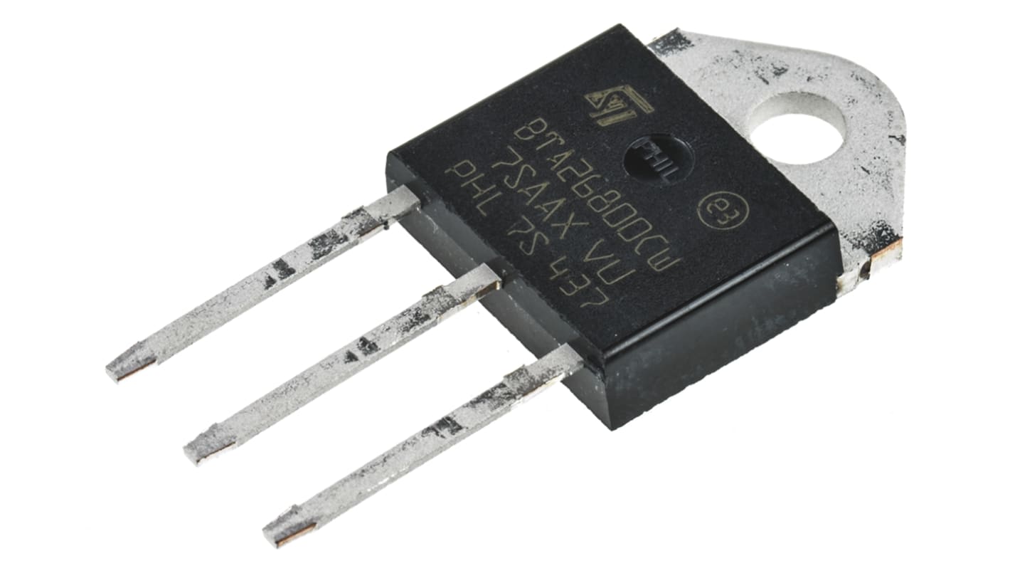 TRIAC 800V, 800V 25A, kapu indítófesz.: 1.3V, 35mA, TOP3, 3-tüskés