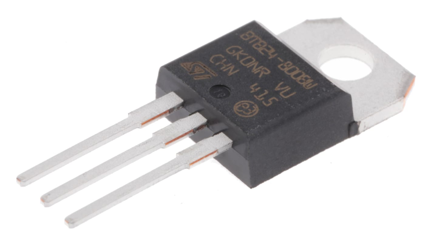 STMicroelectronics TRIAC 25A TO-220AB THT Gate Trigger 1.3V 50mA, 800V, 800V 3-Pin