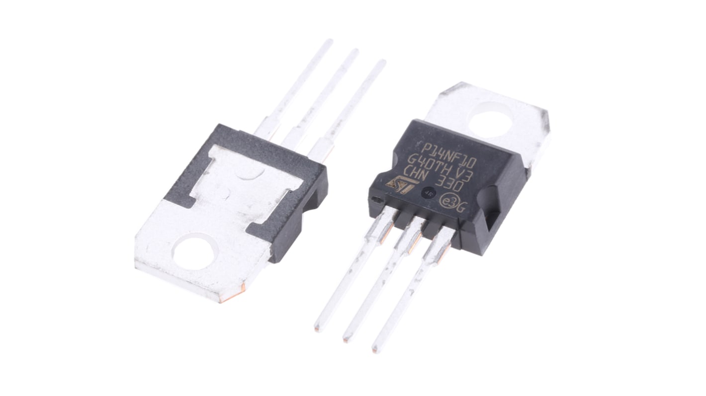 N-Channel MOSFET, 15 A, 100 V, 3-Pin TO-220 STMicroelectronics STP14NF10