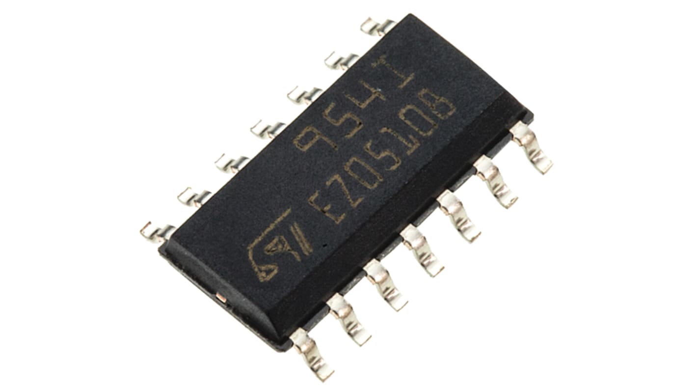 Amplificateur opérationnel STMicroelectronics, montage CMS, alim. Simple, SOIC 4 14 broches