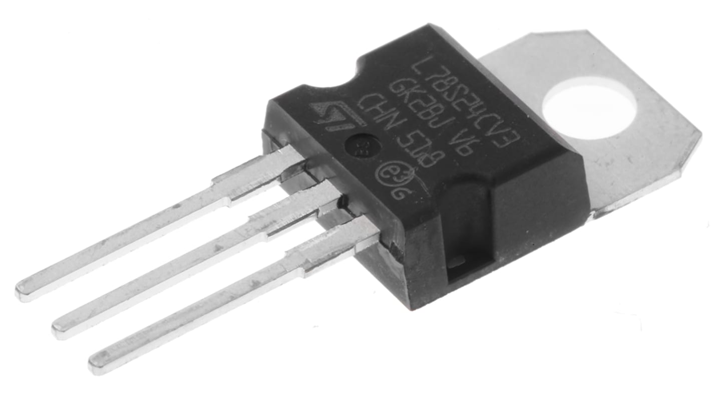 STMicroelectronics 线性稳压芯片, 24 V输出, 2A最大输出, 单路输出, TO-220, 通孔, 3针