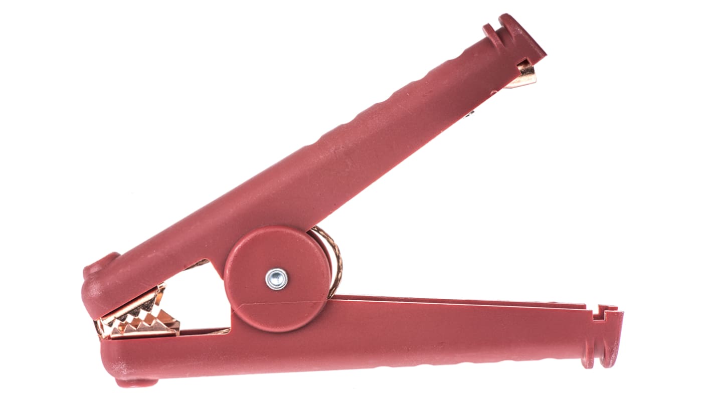 Clip a coccodrillo Mueller Electric, 300A, isolato, col. Rosso