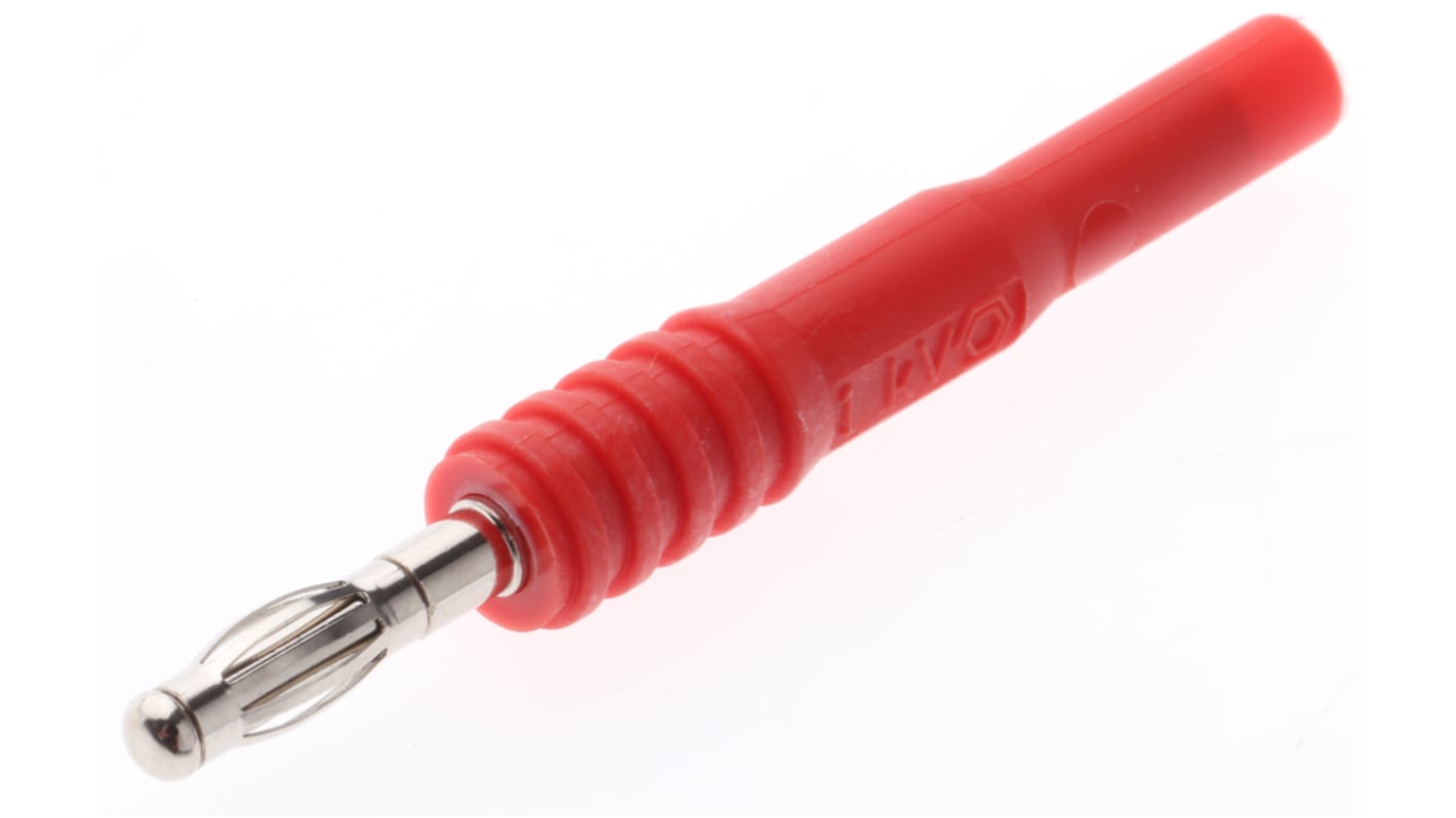 Mueller Electric Red, Male to Female Test Connector Adapter With Beryllium Copper, Brass contacts and Nickel Plated