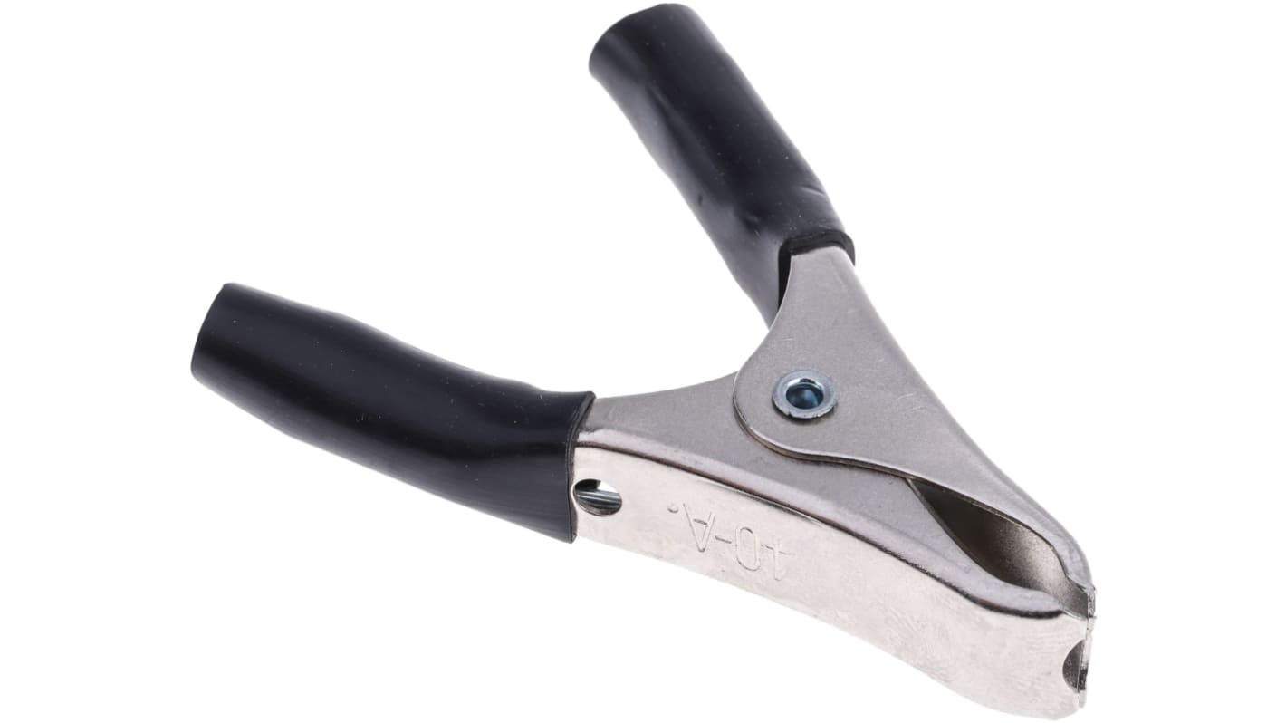Clip a coccodrillo Mueller Electric, 15A, apertura 19mm, isolato, col. Nero