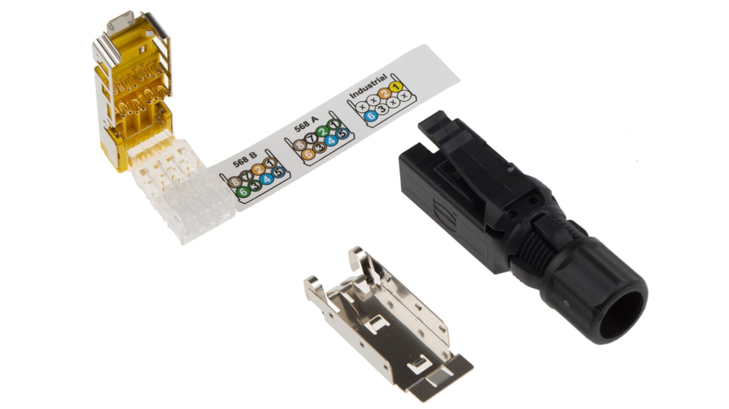 Connettore RJ45 Maschio HARTING Cat6, 8 vie, Montaggio su cavo