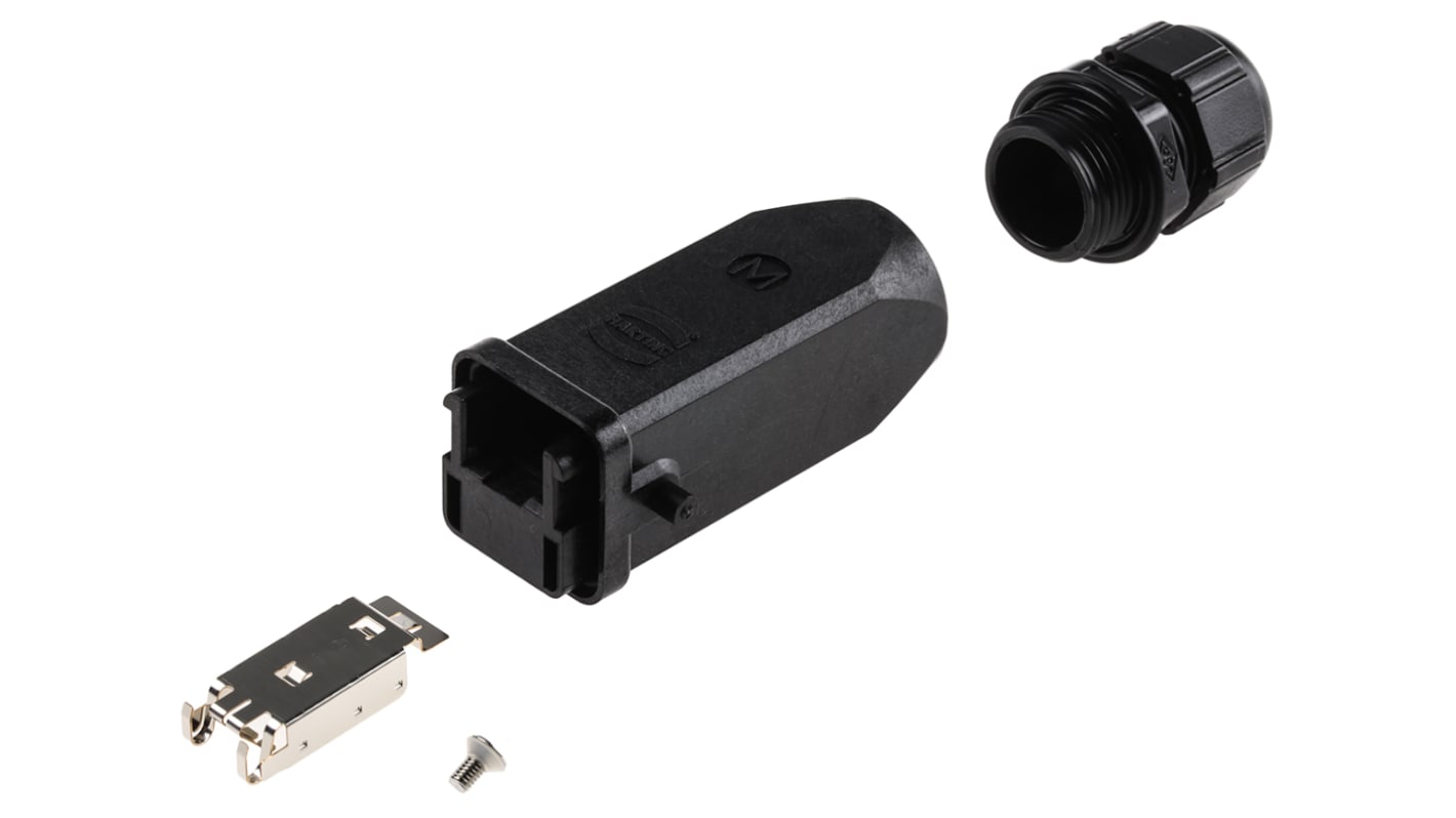 HARTING Han 3A RJ45 Series Male RJ45 Connector, Cable Mount