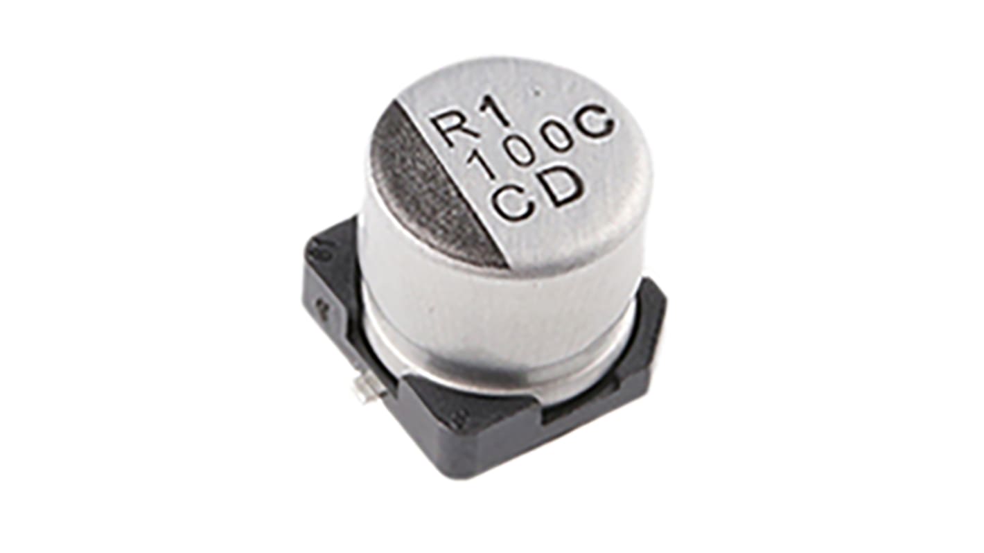 Nichicon CD, SMD Aluminium-Elektrolyt Kondensator 100μF ±20% / 16V dc, Ø 6.3mm x 5.8mm, bis 105°C