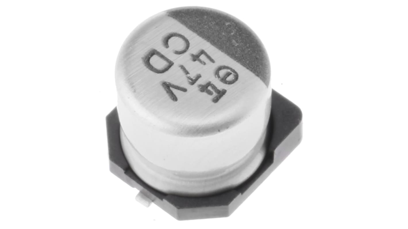 Nichicon 贴片铝电解电容, 47μF, 35V 直流, 6.3 (Dia.) x 5.8mm, 最高+105°C, CD系列