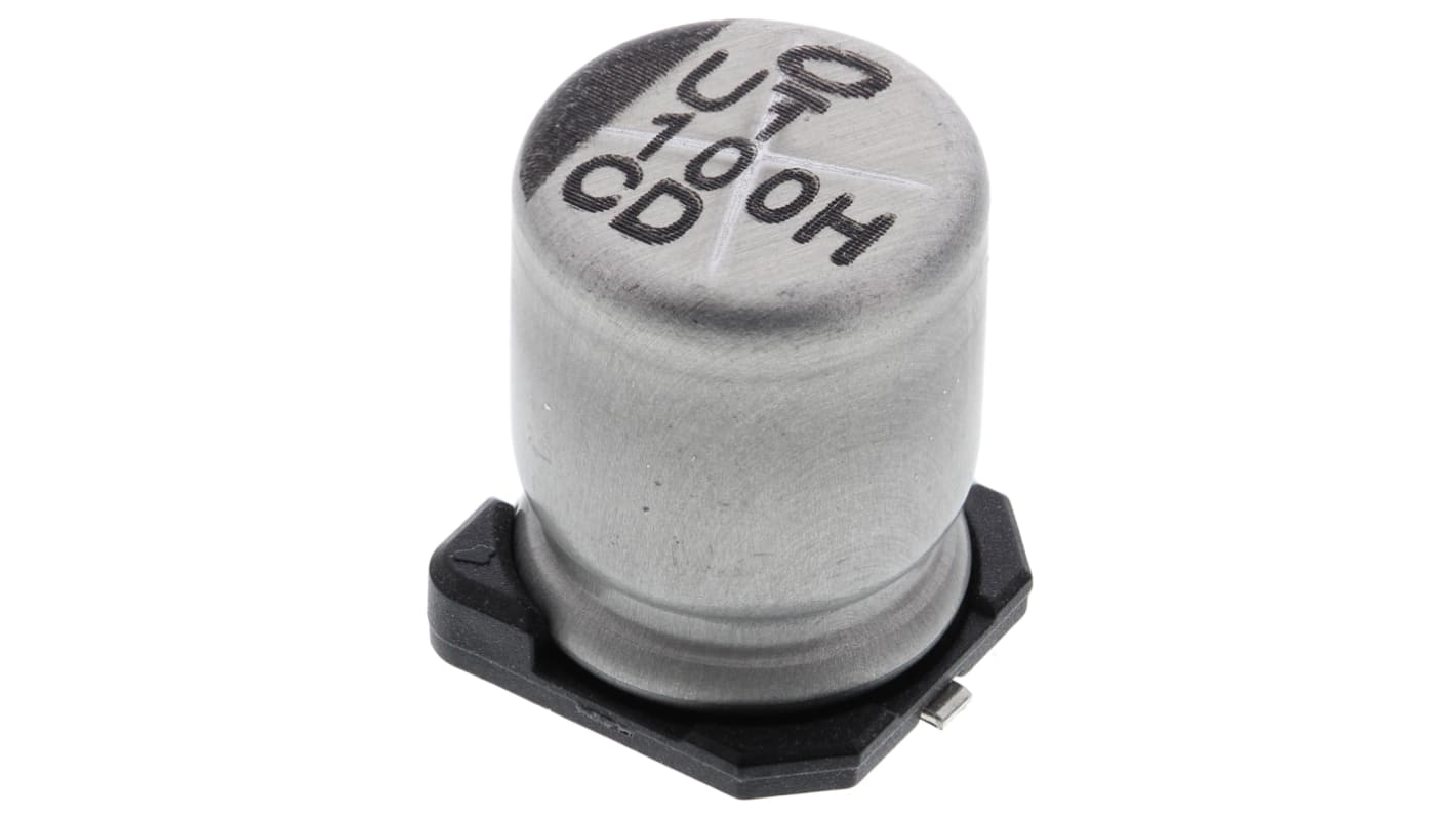 Nichicon 100μF Aluminium Electrolytic Capacitor 50V dc, Surface Mount - UCD1H101MNL1GS