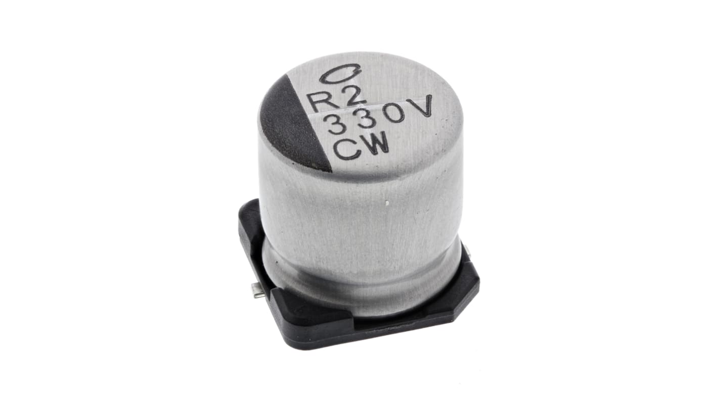 Condensador electrolítico Nichicon serie CW, 330μF, ±20%, 35V dc, mont. SMD, 10 (Dia.) x 10mm