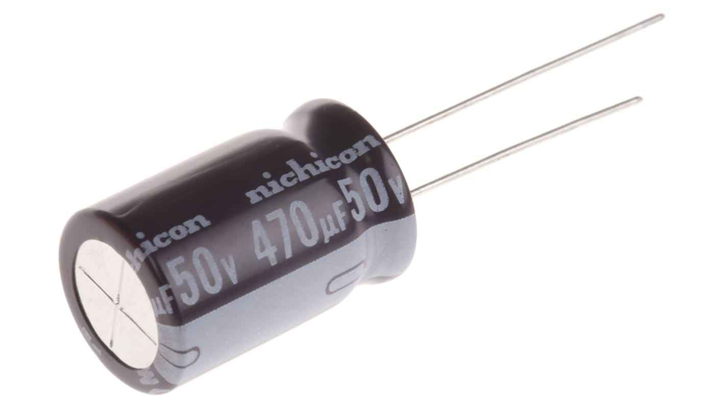 Condensateur Nichicon série PW, Aluminium électrolytique 470μF, 50V c.c.