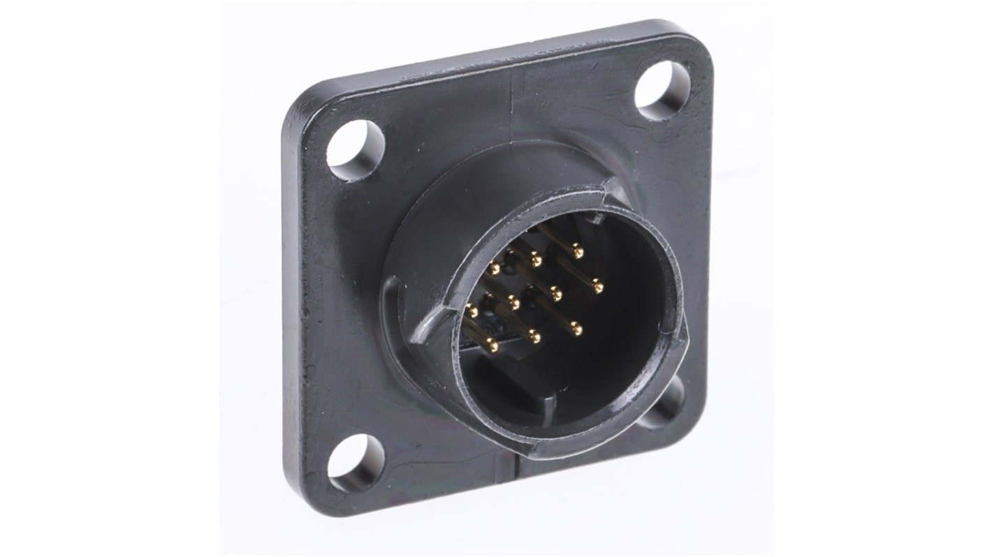 Hirose Circular Connector, 10 Contacts, Panel Mount, Miniature Connector, Socket, Male, IP67, IP68, HR34B Series