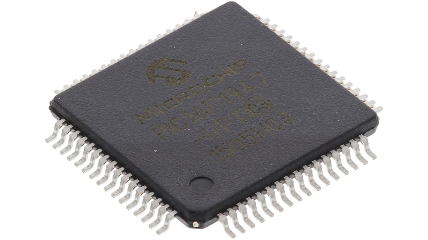 Microchip PIC16F1947-I/PT, 8bit PIC Microcontroller, PIC16F, 32MHz, 28 kB Flash, 64-Pin TQFP