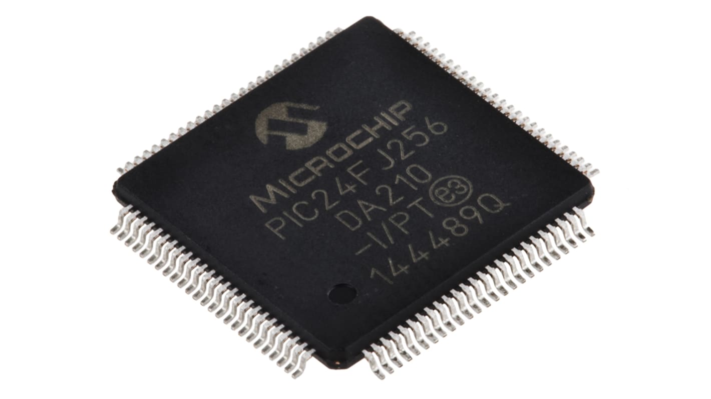 Microchip PIC24FJ系列单片机, PIC内核, 100针, TQFP封装, 0CAN通道